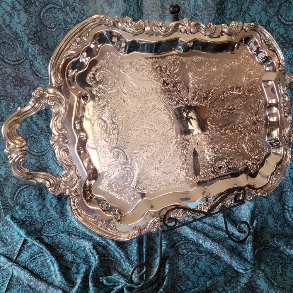 Silver Footed Serving Tray